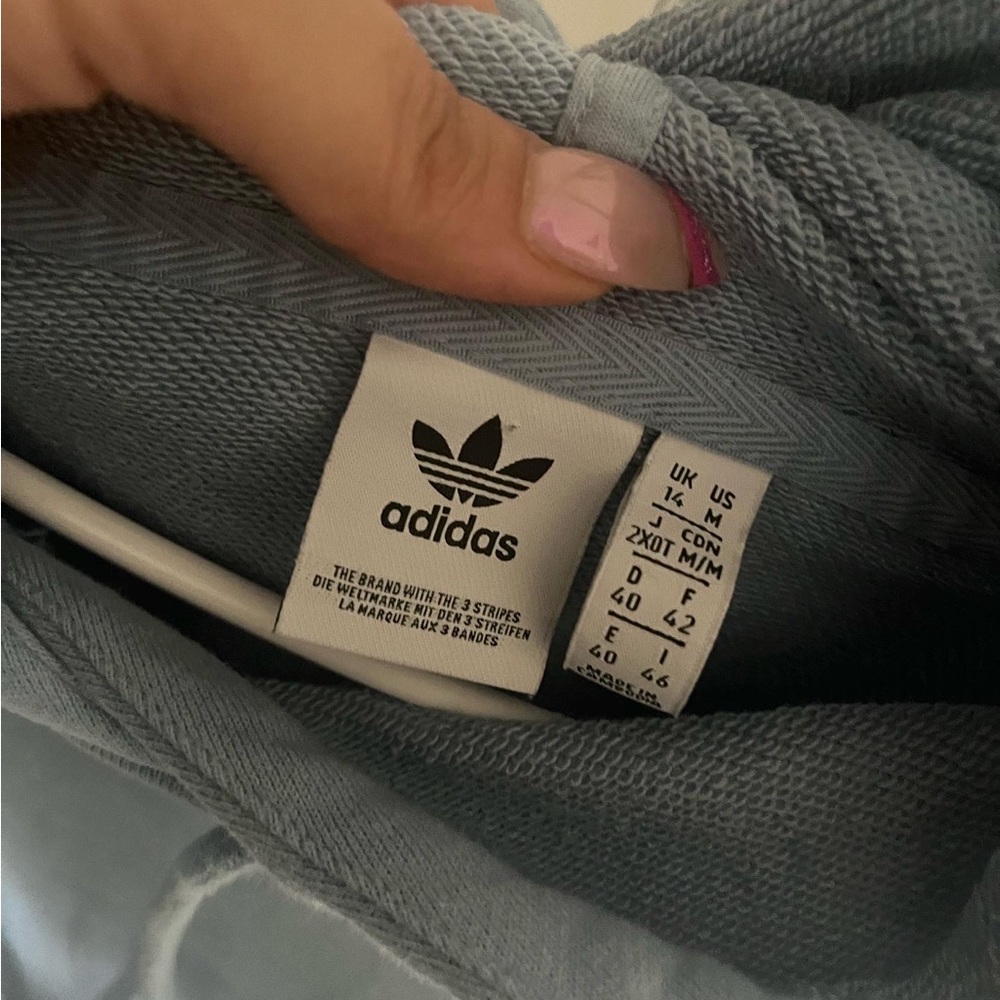 Adidas blue cropped hoodie